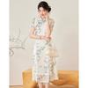 Sishuinianhua Women's Elegant Short-Sleeve Midi Dress