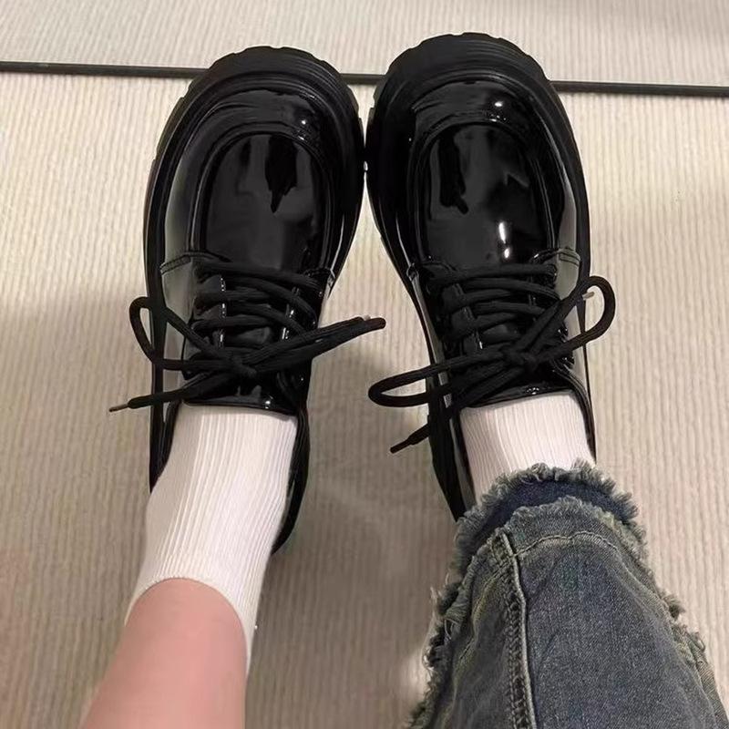 Универсальные туфли из толстой кожи, женские туфли в ретро-британском стиле, японские однобортные туфли, женские модели