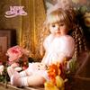 NPK 60CM Reborn Toddler Girl Curly Blonde Hair Princess In Pink Skirt Collectible Doll Lifelike Baby