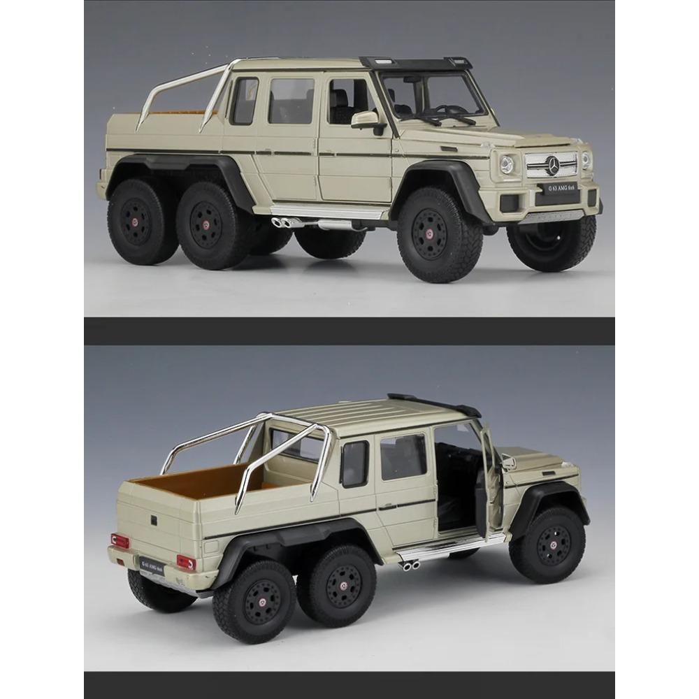 WELLY 1/24 Mercedes-Benz AMG G63 6x6 Tyre Alloy Pickup Car Model Diecast Off-Road Vehicle Car Model Simulation Children Toy Gift