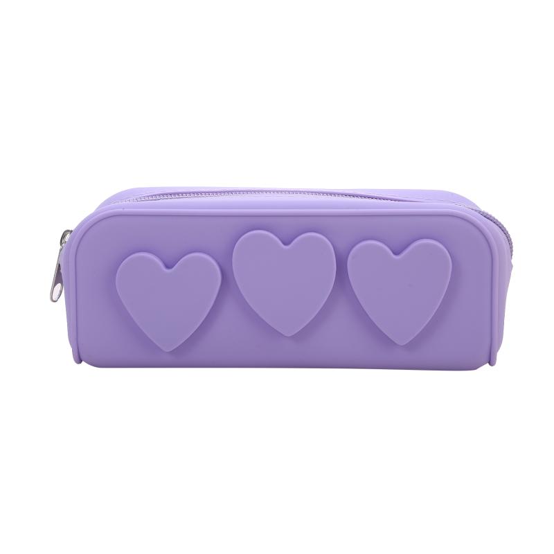 Силиконовый пенал Love Candle Bag, удобная сумка для хранения, в форме сердца, макаруны, моющаяся силиконовая сумка для канцелярских принадлежностей