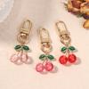 Charm Diy Jewelry Gifts Lovely Cherry Keychain Simulated Fruit Keyring Pendants For Women Girls Handbag Decoration