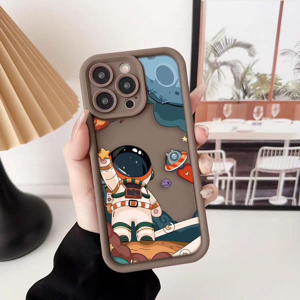 Чехол для телефона Астронавты Космос Звезды Планеты Для iPhone Apple 17 AIR 16 16E 11 12 13 14 15 XR Plus Pro Max DIY Ударопрочный Чехол