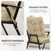 Outdoor Seat Cushion with Backrest and Ties, Water-Repellent Cushion for Indoor and Outdoor Use, Beige