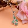 Certified Natural Green Emerald Gemstone Sterling Silver Fancy Pendant
