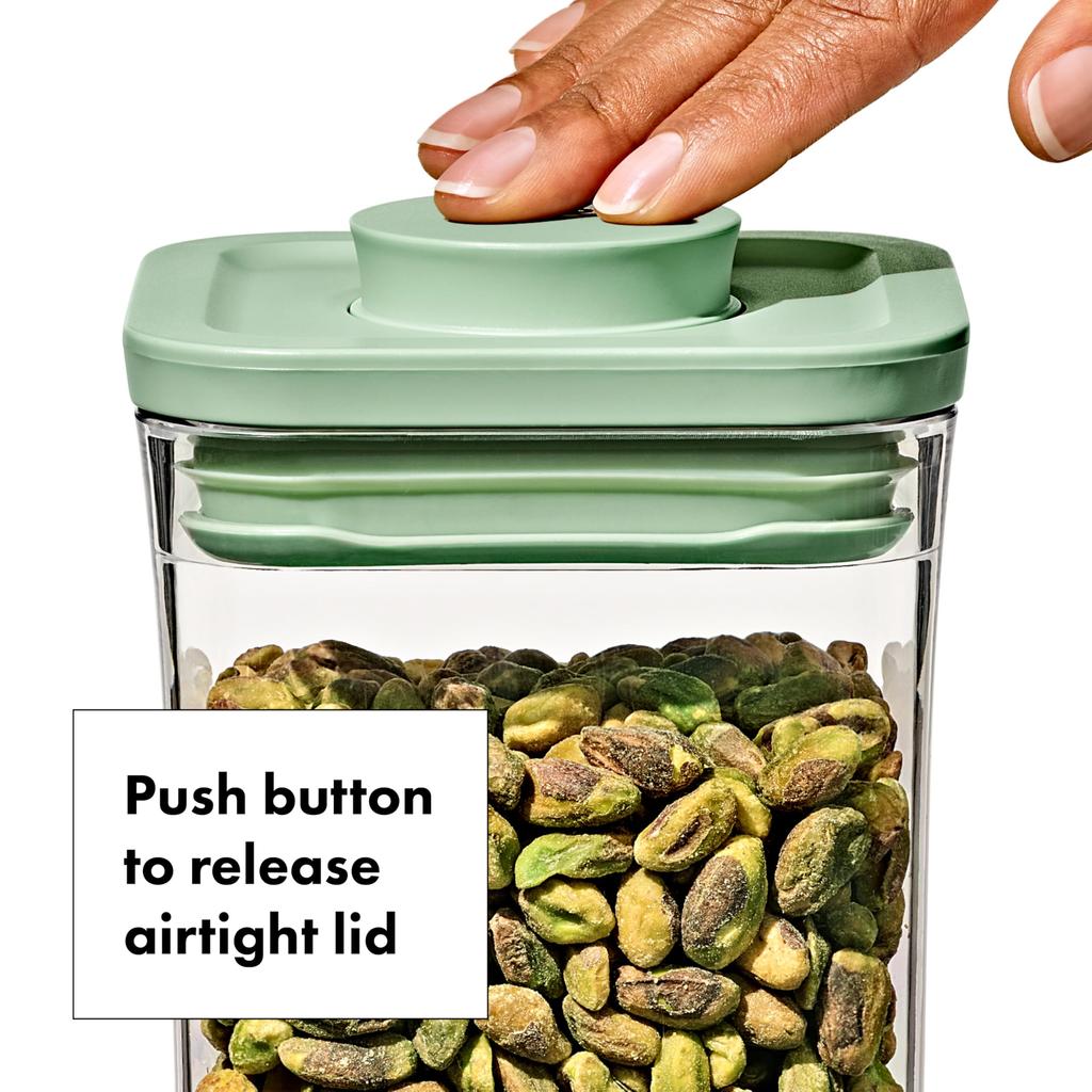 Контейнер для хранения OXO Контейнер Pop Набор из 3 штук с ложкой Маленький квадратный низкий Фисташковый