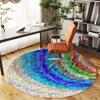 1pc Geometric PatternsColorful Mosaic Pattern Office Round Rugs, Under Chair Round Rugs for Living Room, Bedroom, Bathroom Decoration Carpet 091832