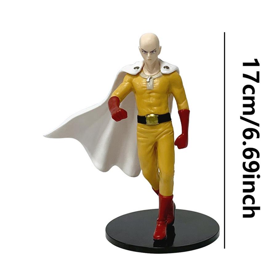17 см Фигурка Аниме One Punch Man Плащ Сайтама Фигурка Действия Злодей Гароу Фигурка Украшения для Комнаты ПВХ Коллекционная Модель Игрушки
