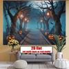 Party Backdrop Halloween Flat Banners Spooky Pumpkin Pathway Forest Path Celebrations Photo Booth Background Front Door Decor