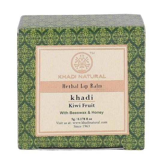 KHADI NATURAL Бальзам для губ с киви, пчелиным воском и медом, 5 г | Травяной бальзам для губ для мягких губ | Питательный бальзам для губ от потрескавшихся губ | Формула унисекс