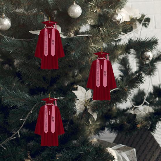 2D персонализированные украшения на выпускной класс 2025 года, подвесное украшение на выпускной с именем на год, акриловый сувенир на память о выпуске средней школы, колледжа, подарок