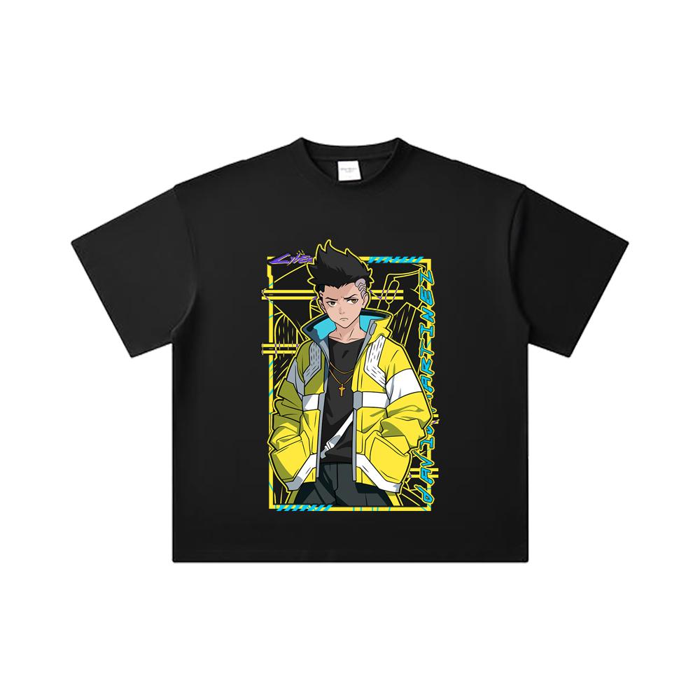 260 GSM Double Yarn 32 Count 100% Cotton Cyberpunk Edgerunners V7 David Print Unisex Heavy Cotton T Shirt