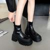 Женские ботильоны на платформе с высоким каблуком, дизайнерские массивные кожаные туфли, зимняя мода 2025 года, повседневная обувь в готическом стиле, модные туфли-лодочки Botas Mujer