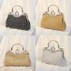 Vintage Style Rhinestone Evening Bag With Lock Closure For Formal Events And Daily Use