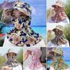 Anti-UV Tea Picking Cap Wide Brim Sunscreen Hat Casual Women's Ponytail Hat  Outdoor