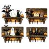 Decorative Key Holder for Wall Halloween Holder Wooden Lady Ghost with 4 Hooks Shaped Hooks Mounted Spooky Rack Organizer Entryway Hallway