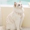 Pet Dress Cats Small Dogs Princess Style Vintage Lace Collar Floral Print Cotton