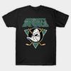 Мужская черная футболка с принтом Mighty Ducks Винтажная Печать на трансферной бумаге без вырезания Хлопковая футболка