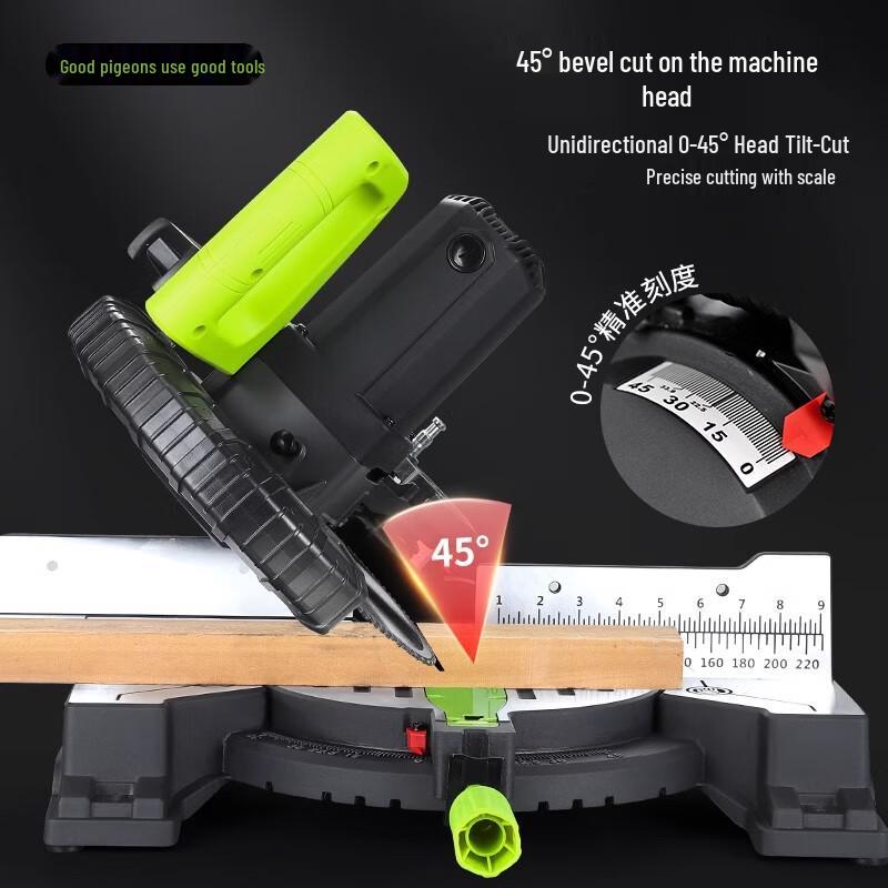 PIGEON 10-inch High-Precision Miter Saw for Wood & Aluminum CN plug (adapter included)