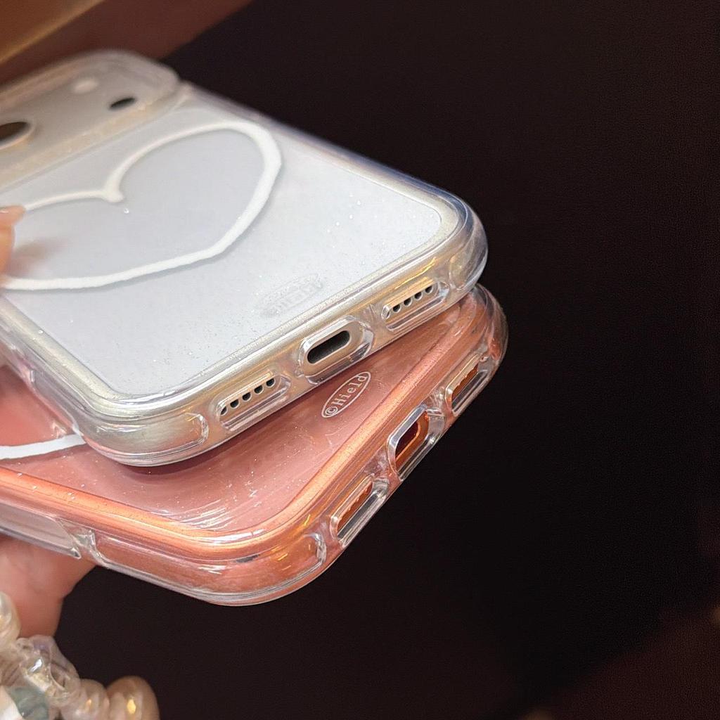 **Простой чехол для телефона с дизайном в виде белого сердца и линий для iPhone 15/14, Совместим с Apple 16, Скругленные края, Подходит для iPhone 17 Pro Max**