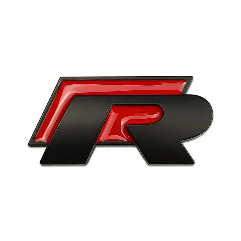 WGLRK1 3D Металлическая эмблема R Rline для решетки радиатора автомобиля и наклейки на крышку багажника для Volkswagen VW Golf GTI Jetta Passat B5 Tiguan Touran MK8