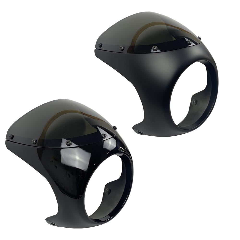 16-18 см мотоциклетная фара обтекатель круглый ретро кафе мотоциклетная фара маска передний капот вилка крепление для ретро кафе