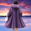 Imitation Mink Velvet Coat Autumn and Winter Women's Long Over-the-knee Loose Large-size Hooded Jacket