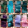 Teal Blue Gold Agate Marble Case For Samsung Galaxy S22 Ultra Note 20 10 S10 S9 S8 Plus S20 S21 FE Phone Cover Shell