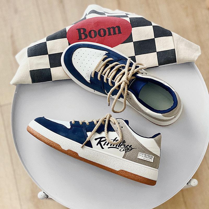 Мода Мода Обувь для скейтборда Мужская Уличная Студенческая Обувь Мужская Кожаная Прострочка Дышащая Тренд Повседневная Обувь Универсальные Zapatillas
