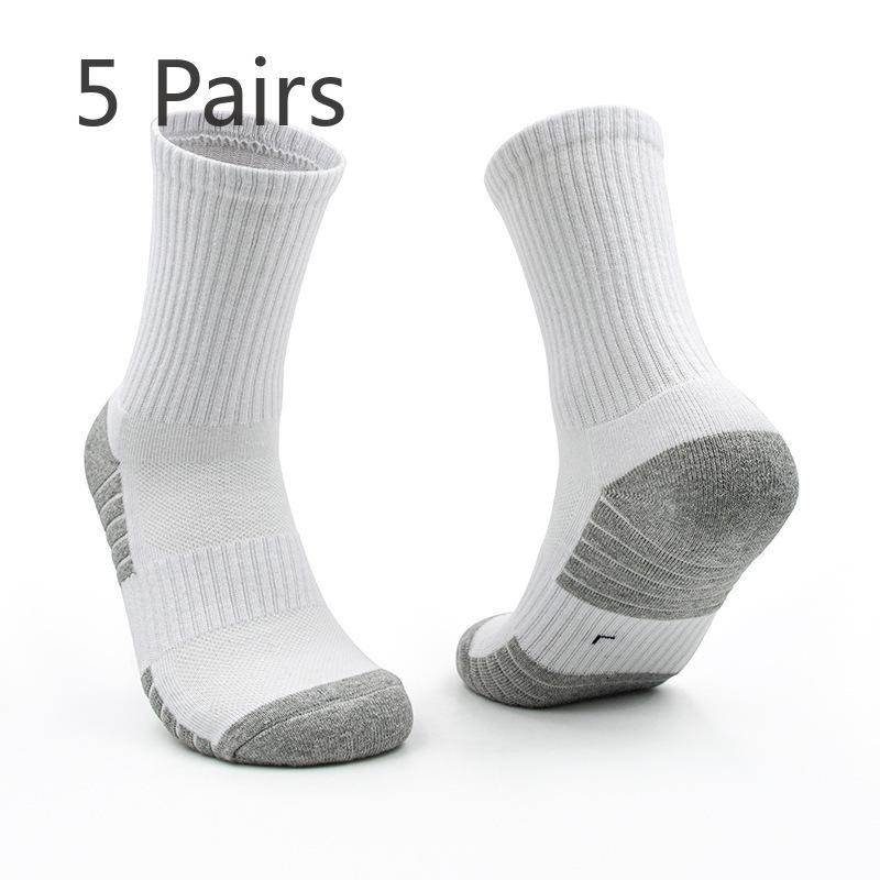 5 пар мужских толстых полотенец для профессионального баскетбола, впитывающих, дышащих, подходящих по цвету спортивных носков