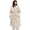 MO&Co. Women's Hooded Long Down Jacket with Belt