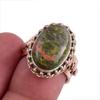 Натуральный драгоценный камень унакит двухцветное ювелирное кольцо из стерлингового серебра 925 пробы размер 6,5 s9j52