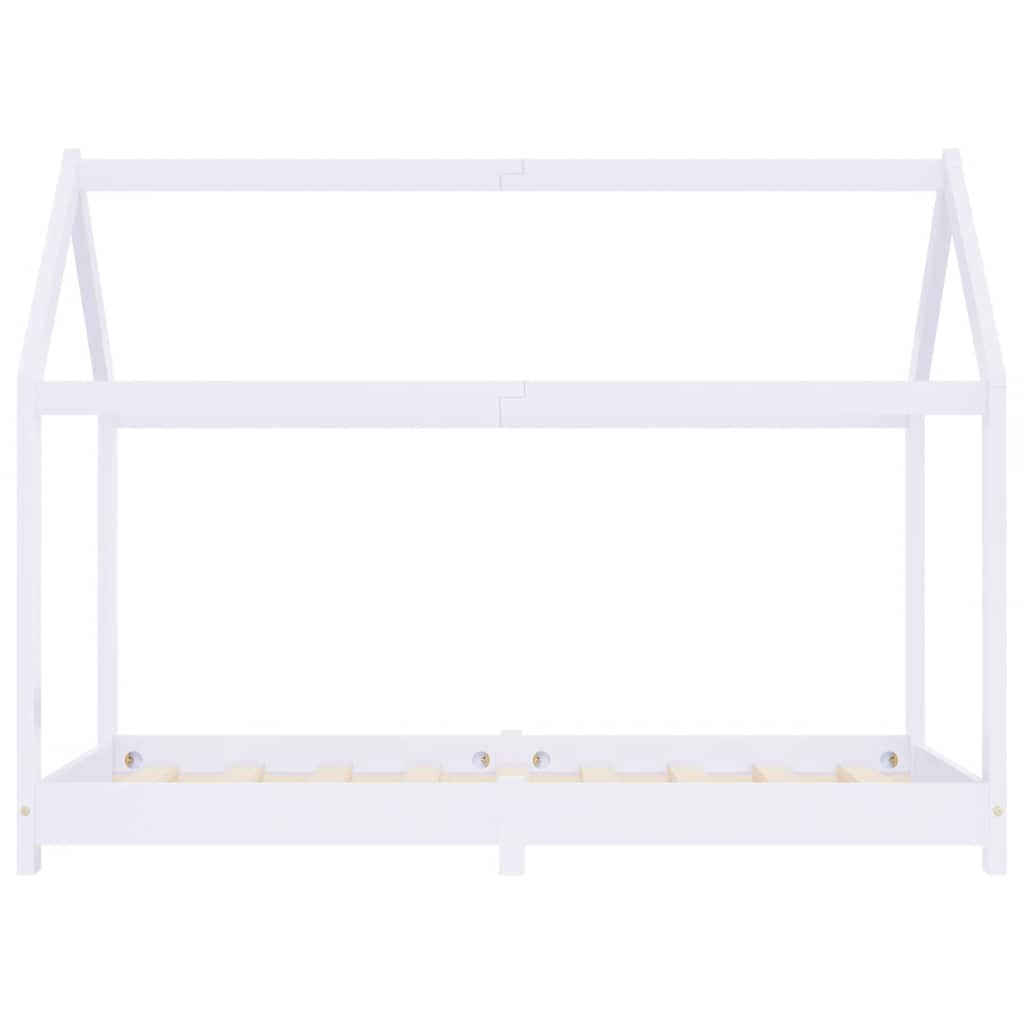 Kids Bed Frame White Solid Pine Wood 70 x 140 cm
