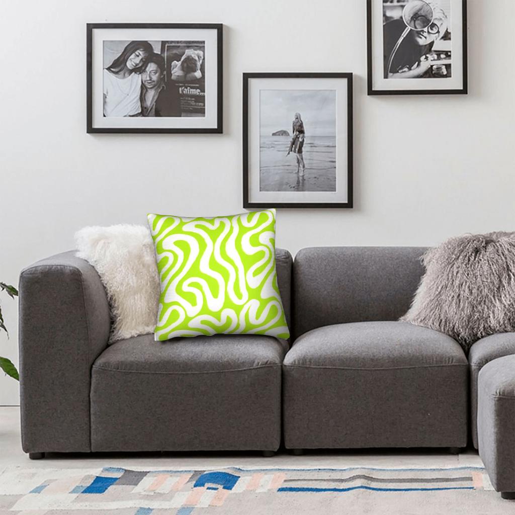 Lime Green Abstract Pattern Pillow Case Custom Pillow Cover Fashion Pillowcases For Living Room Sofa