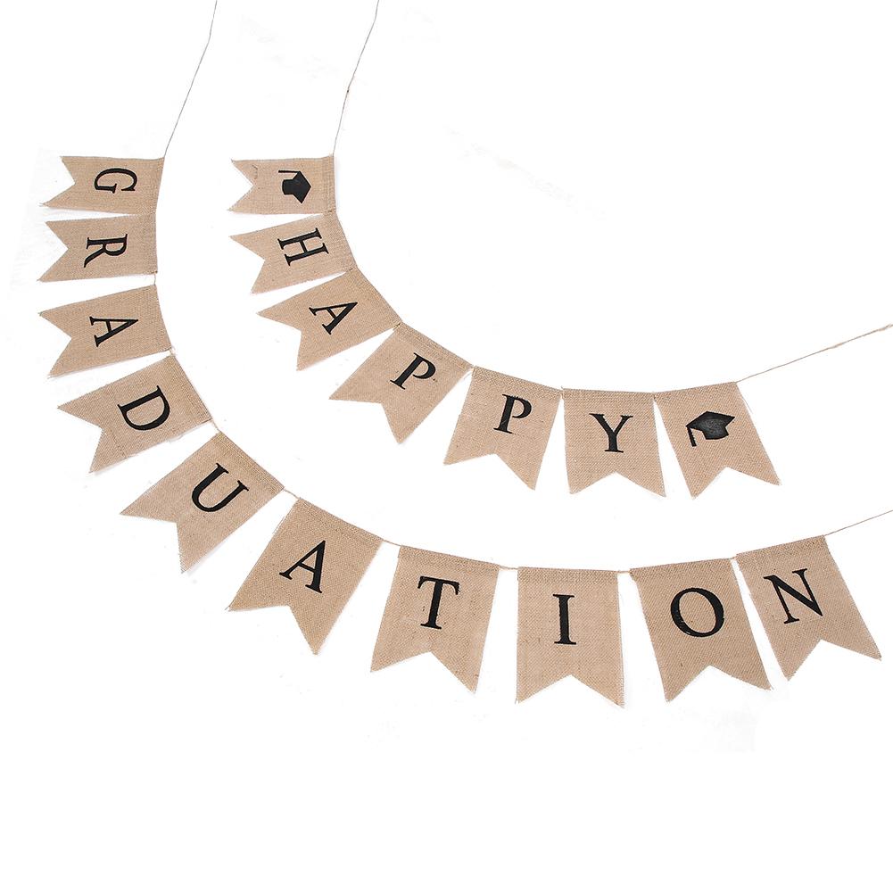 Баннер из мешковины в деревенском стиле, винтажные украшения для выпускного вечера, декор для выпускного вечера в колледже и средней школе