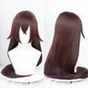 Anime Amber Cosplay Wig Game Impact Long Straight Brown Heat Resistant Synthetic Hair Party Unisex Wigs + Wig Cap