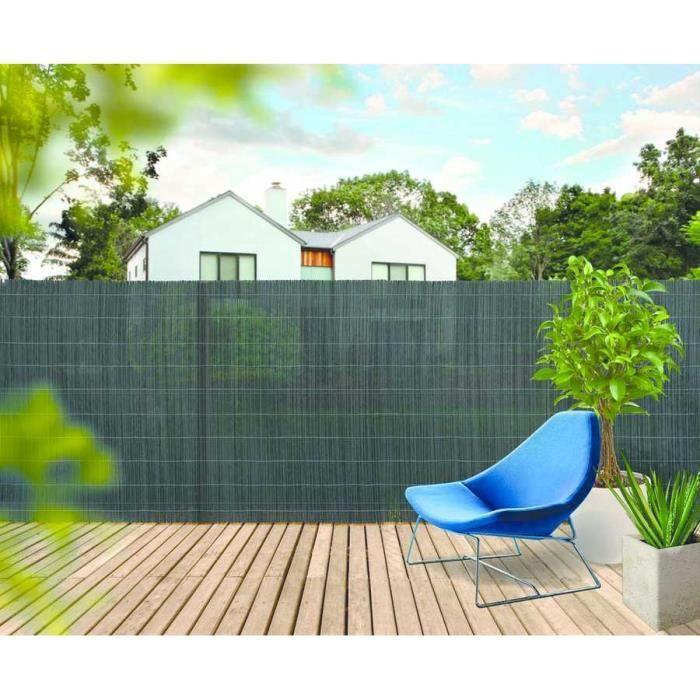 Canisse D'osier Synthétique - NORTENE - 1 X 3 M - Gris - Résistante Aux Intempéries Et anti-UV