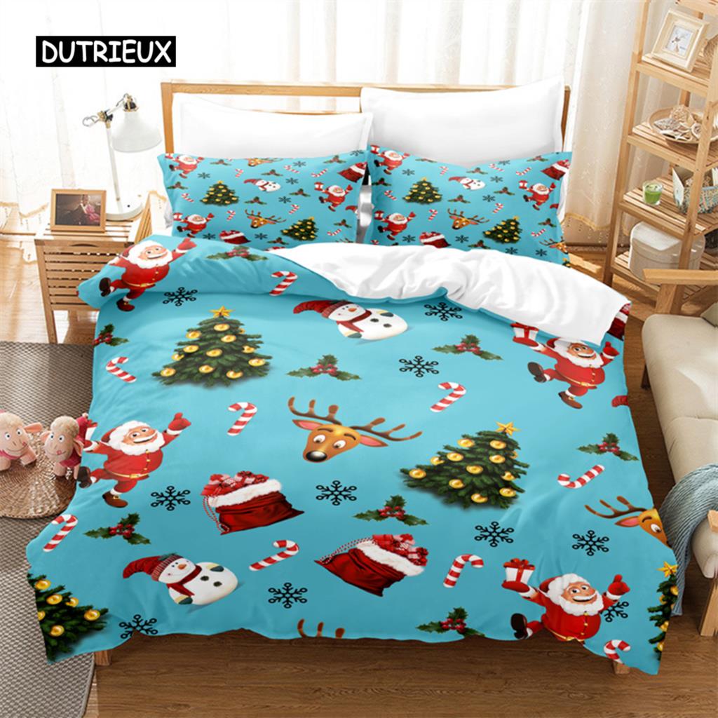 Cartoon Santa Claus Bedding Set Duvet Cover Set 3d Bedding Digital Printing Bed Linen Queen Size Bedding Set Fashion Design