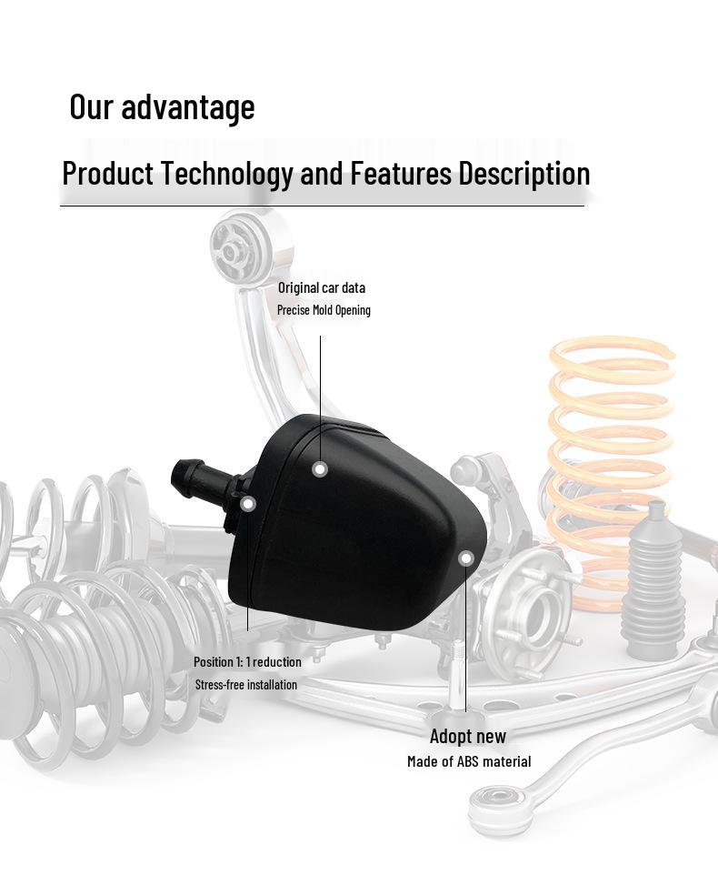 Compatible Windshield Washer Nozzle for 05-24 BMW E90 3 Series (Models 316 & 320) - Part Number 61667138569