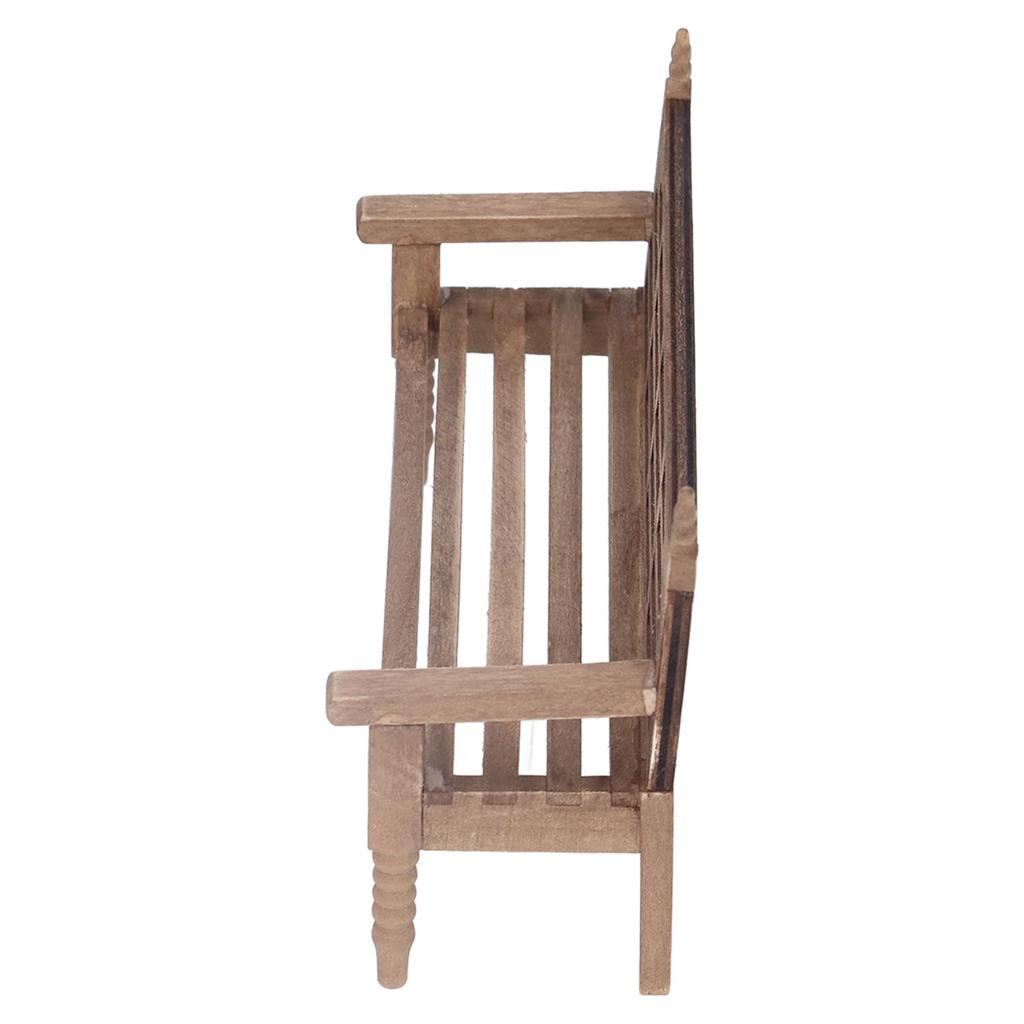 1:12 Dollhouse Miniature Garden Bench Unpainted Miniature Wooden Park Bench for Dollhouse