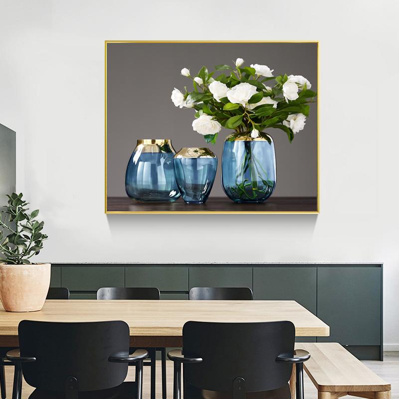 Nordic Style Creative Light Luxury Vase Flower Restaurant Decoration Painting Modern Minimalist Living Room Mural Canvas Painting
