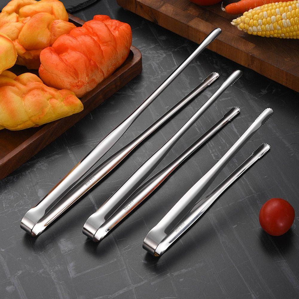 1Pcs 7/9/12Inch Food Clip 304 Stainless Steel BBQ Steak Clip New Grill Tongs  Cooking Utensils