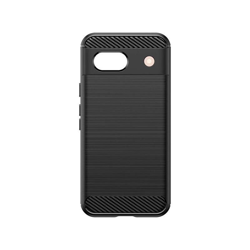 Carbon Case For Google Pixel 8A Flexible Silicone Carbon Cover - Black