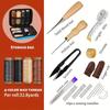 Leather Working Kit Leather Sewing Kit Large-Eye Stitching Needles, Waxed Thread, Leather Upholstery Repair Kit, Leather Working Tools and Supplies