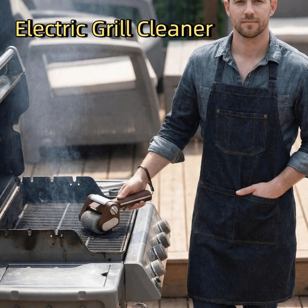 Rechargeable Roller Grill Cleaner Brush Stainless Steel Barbecue Cleaner Tools  Outdoor Cooking