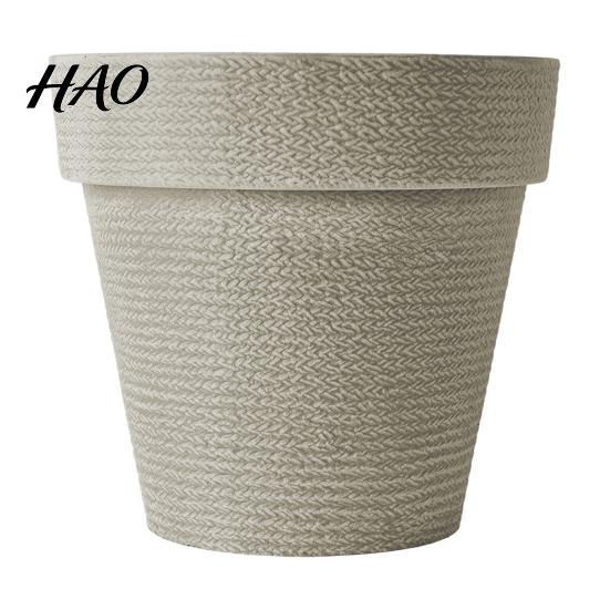 All Weather Floral Containers for Deck Round Large Planter with Drainage Hole, 12 Inch Dia Stone-Look Flower Decorative Planters Living Room