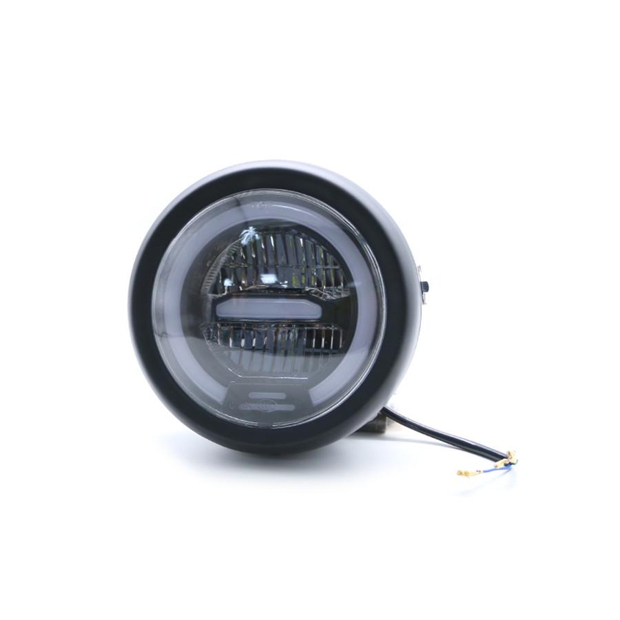 6.8'' Motorcycle Metal Retro Amber Halo Ring Angel Eye Led Headlamp With Bracket