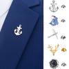 Silver Anchor Brooch Badge Jewellery Men Ladies Pin Medal Lapel Pin Metal Corsage Groom Suit Formal Accessories