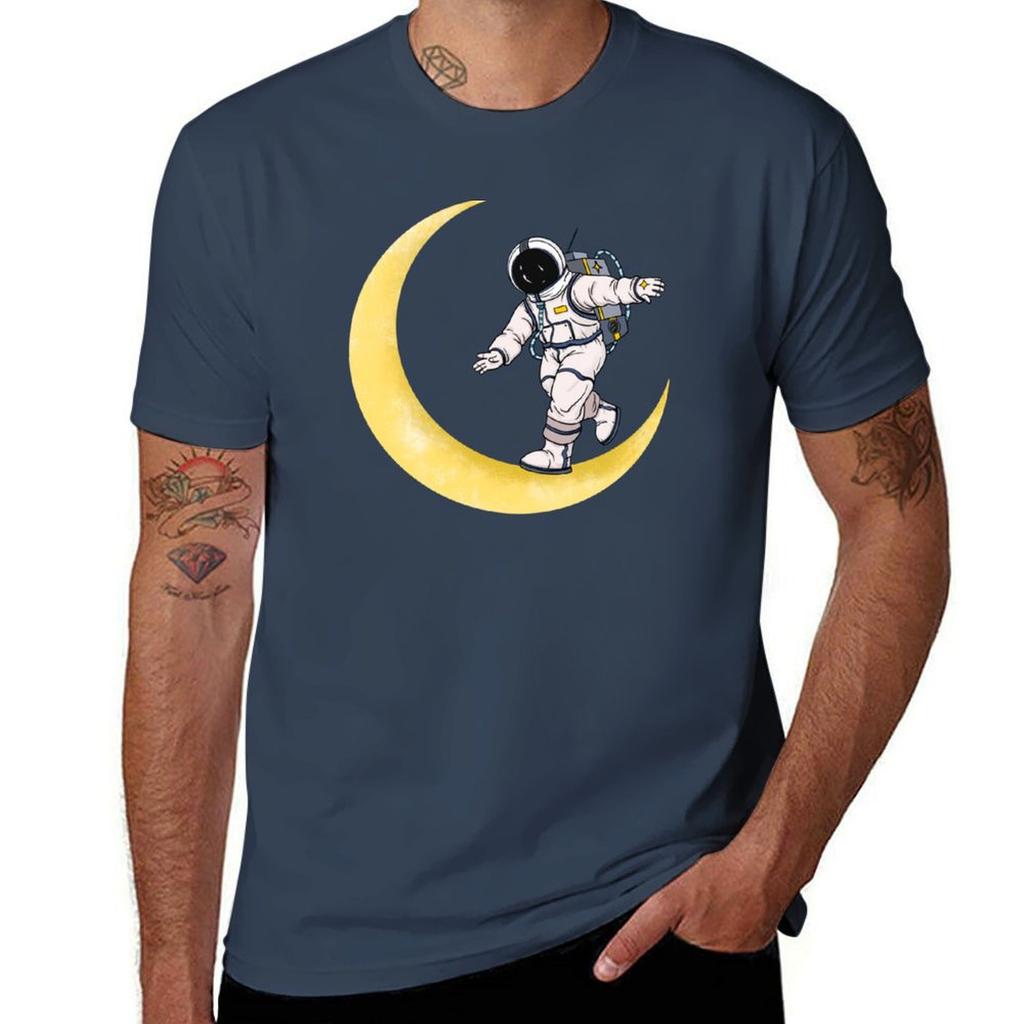 Spaceface, Astronauts In Space With Moon Star, Zero Gee T-Shirt man t shirt summer man t shirts cotton T-Shirt
