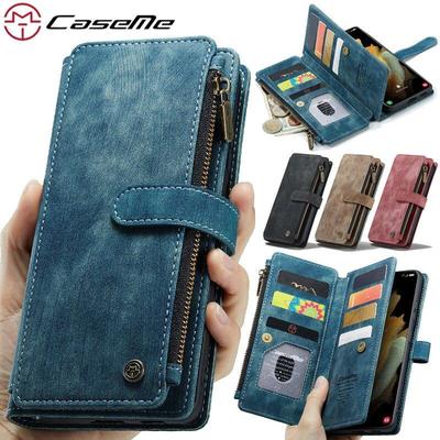 CaseMe Кошелек на молнии с отделениями для карт для Samsung Galaxy A17 5G A37 A57 A56 A36 A16 A55 A35 A25 A15 A54 A34 A14 A53 A33 A13 A52 A51 Флип-чехол из кожи для телефона